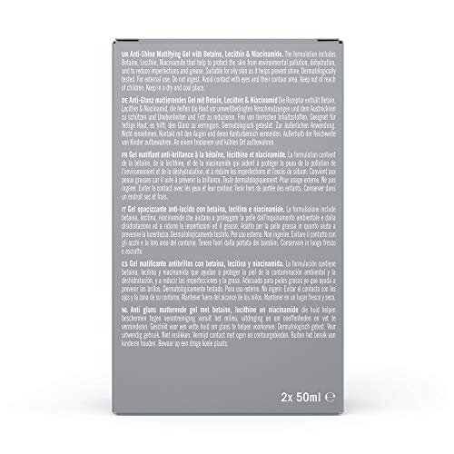 Marca Amazon - Solimo Gel matificante antibrillos, envase de 2 x 50ml