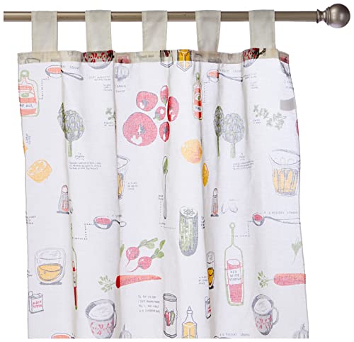 Martina Home Pack 2 Cortinas con visillo para Cocina modelo Vino ,medida 100 x 140 cm