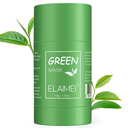 Mascarilla de arcilla purificante de té verde, reducción de puntos negros y acné, mascarilla limpiadora hidratante, control de aceite, mascarilla de barra de limpieza profunda de poros de té verde