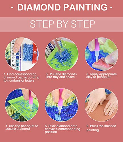Maysurban Diamond Painting Kit Pintura Diamante 5D Cuadros Diamantes 5D Punto de Cruz Diamante Adultos Taladro Redondo para Decoración