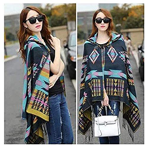 MeiPing Poncho de Mujer Suave para Invierno Cárdigan de Punto Capa de Tamaño Grande Elegante Calentito Diseño Simple