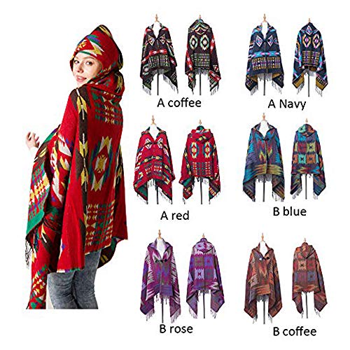 MeiPing Poncho de Mujer Suave para Invierno Cárdigan de Punto Capa de Tamaño Grande Elegante Calentito Diseño Simple