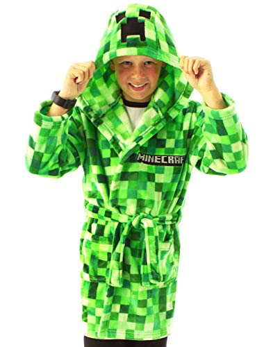Minecraft Albornoz Pixelated Creeper Gamer Gift Boys Albornoz 9-10 años