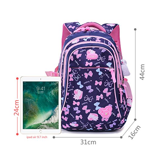 Mochila Escolar para niños, Mochila Escolar para Niñas Estudiantes Bolso Colegio Impermeable - Azul Oscuro