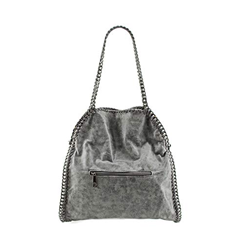 MODELISA - Bolso Hombro Con Asa De Cadena Para Mujer (Gris)
