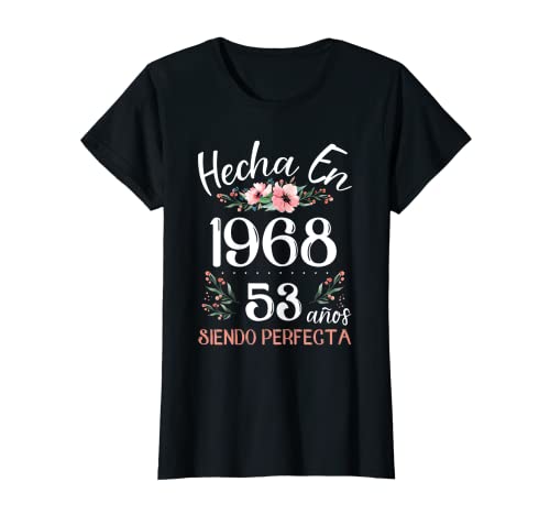 Mujer 53 Años Regalo de Cumpleaños Mujer Hecha En 1968 53 Años Camiseta