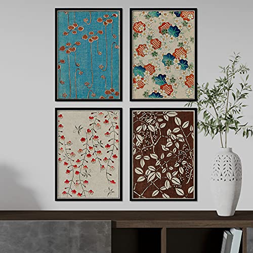 Nacnic Pack de láminas Plantas. Pósters con ilustraciones de la revista Vintage japonesa Shin Bijutsukai. Decoración de interiores. Tamaño A3.