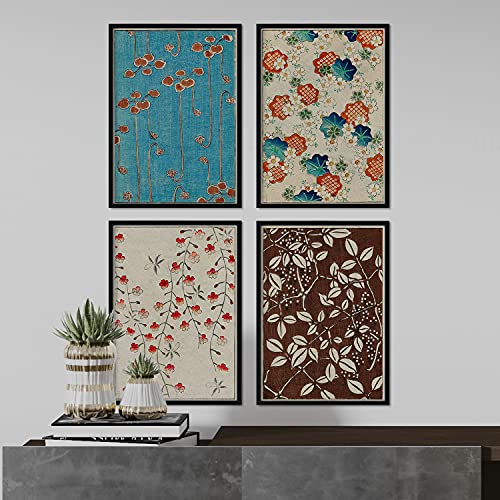Nacnic Pack de láminas Plantas. Pósters con ilustraciones de la revista Vintage japonesa Shin Bijutsukai. Decoración de interiores. Tamaño A3.