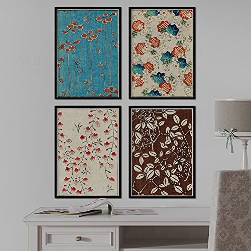 Nacnic Pack de láminas Plantas. Pósters con ilustraciones de la revista Vintage japonesa Shin Bijutsukai. Decoración de interiores. Tamaño A3.