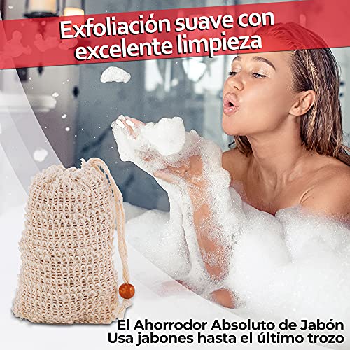 Natura Germania® 3x aprox. 200 g de jabón de Alepo original 90% aceite de oliva / 10% aceite de laurel + bolsitas de jabón de sisal | Jabón de cuajada, jabón de ducha, jabón natural, champú sólido
