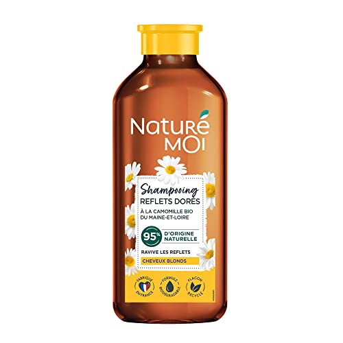 Naturé Moi - Champú brillo dorado con manzanilla orgánica del maine y la lera - Recupera los reflejos del cabello rubio - 250 ml - Fabricado en Francia