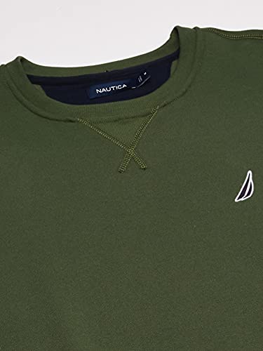 Nautica Men's Basic Crew Neck Fleece Sweatshirt, Pine Forest, X-Large