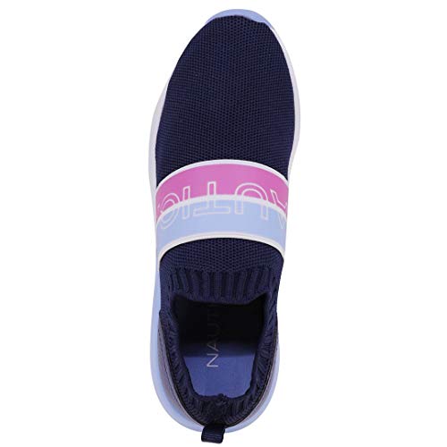 Nautica Women Fashion Slip-On Sneaker Jogger Comfort Running Shoes-Ami-Navy-7.5