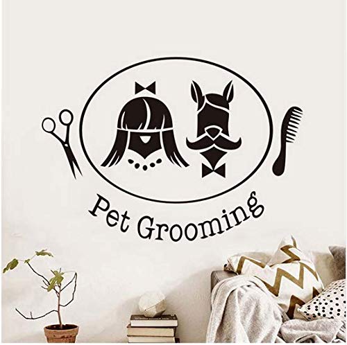 Newberli Peluquería Mascota Etiqueta De La Pared Extraíble Perro Peluquería Salón Wallpaper Habitación De Animales Tienda De Mascotas Decoración Decoración Para El Hogar 59 * 42 Cm