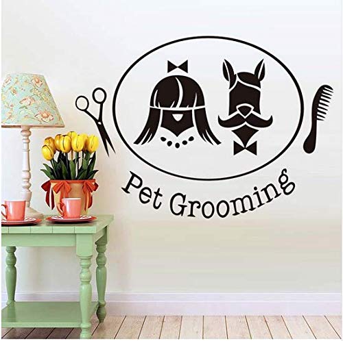 Newberli Peluquería Mascota Etiqueta De La Pared Extraíble Perro Peluquería Salón Wallpaper Habitación De Animales Tienda De Mascotas Decoración Decoración Para El Hogar 59 * 42 Cm