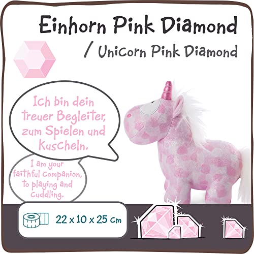 NICI Suave Juguete de Pink Diamond 22 cm – Tiernos Juguetes de Unicornio para niñas, niños y bebés – Animal de Relleno Esponjoso para abrazar y Jugar – Acogedores Animales de Peluche