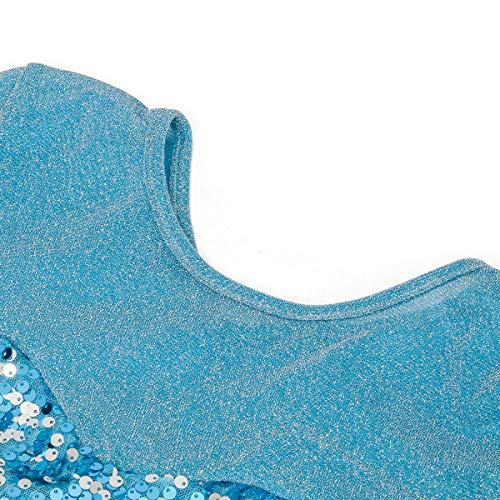 Nofonda Vestido Congelado, Vestido Largo Azul con Lentejuelas, Traje Falda Espléndido de la Princesa Elsa, Vestido Elegante para Mujer para Disfraces, Halloween, Cosplay, Carnaval (XL)