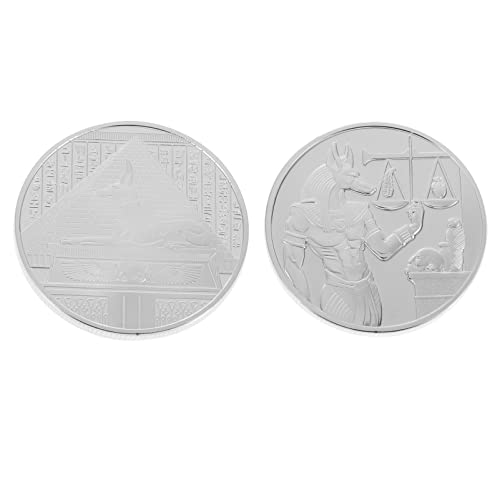 NOLITOY Moneda de desafío Anubis del Antiguo Egipto Mitología Egipto Libra Coins Collection Arts Soul Guardian Anubis Regalo de recuerdo (plata)