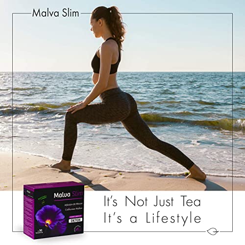 NOUVEAU BIO Malva Slim Detox Tea Bags, Detox cleanse Tea, Herbal cleanse detox drink that helps with Bloating and Constipation, Natural Tea detox for Men and Women, Serve Hot or Cold (30 Pack)