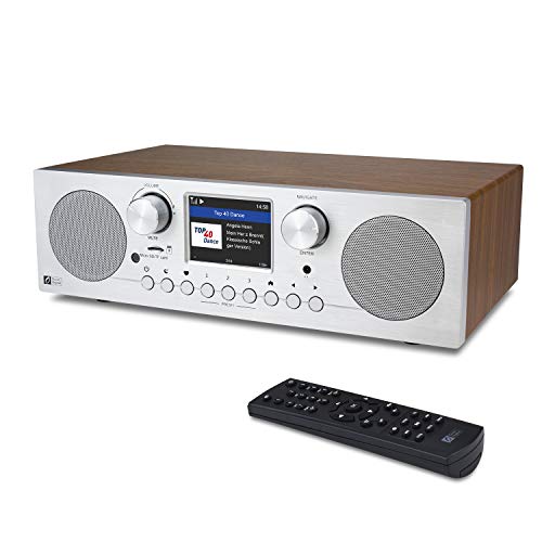 Ocean Digital WR-800F - Radio por Internet WiFi / FM con doble despertador, temporizador, pantalla a color de 2,8 pulgadas, soporte UPnP y DLNA