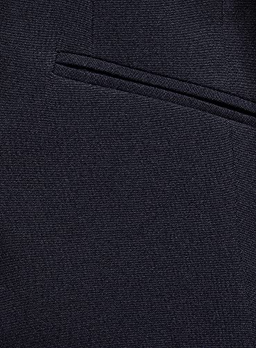 oodji Ultra Mujer Chaqueta Básica Ajustada, Azul, ES 42 / L