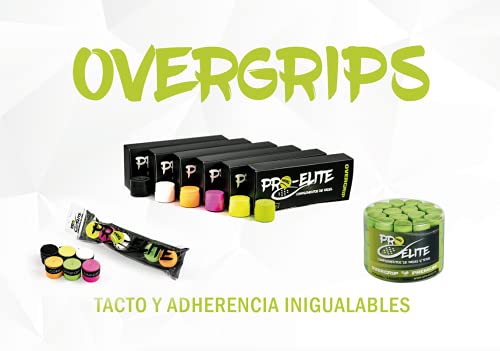 Overgrips Pro Elite Confort. Blister Que Contiene 2 unds en Color Amarillo, 2 unds en Color Rosa, 1 Verde, 1 Naranja, Todos Perforados.
