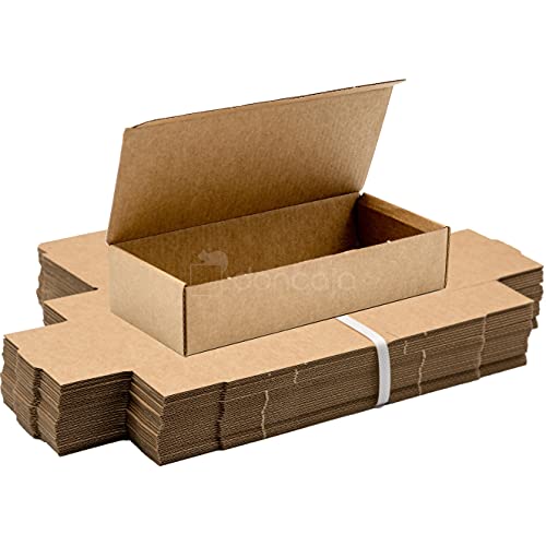 Pack 25 cajas | cartón pequeñas, para envíos ecommerce automontables kraft, paqueteria, almacenaje , packaging, regalos, envio postal, Ideal ecomerce. (18 x 8 x 4cm, Pack 25 cajas)
