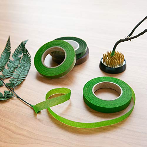 Pack de 6 Cinta Floral Verde, Cinta de Florista, Cinta de Floristería, Cinta de Tallo Marrón Blanco para Ramo, Decoraciones, Artesanía, Stem, Envoltura de Flores, Manualidades, Boda, 27m (6 Colores)