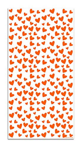 Panorama Agatha Ruiz de la Prada Alfombra Vinílica Estampados Básicos Corazones Naranjas y Blancos 60x110cm - Alfombra Cocina Vinilo - Alfombra Salón Antideslizante e Ignífuga - Alfombras Grandes