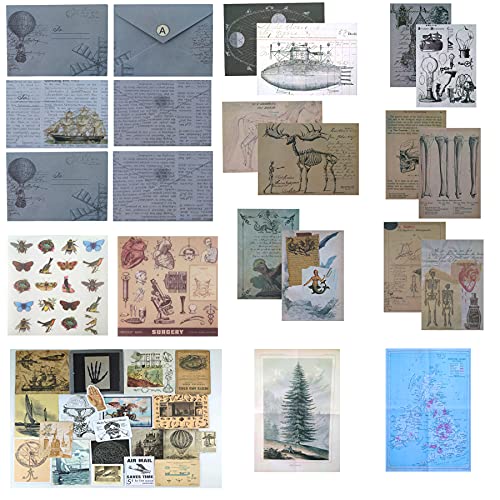 Paquete de 36 pegatinas vintage para álbumes de recortes, colección retro decorativa antigua, para diario de basura, manualidades, álbumes, revistas, revistas, etc