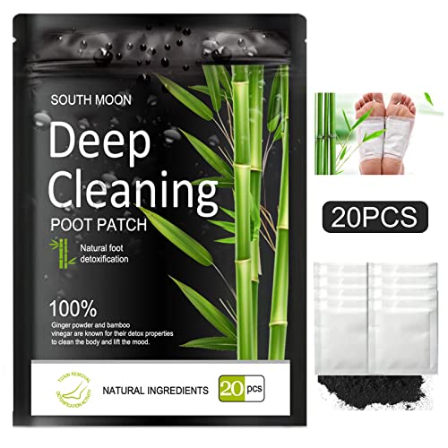Parches Detox para Pies, Parches para Pies,Ajenjo Detox Foot Pads, Parches Pies Desintoxicantes,Parches de Bambú,Eliminan Toxinas Cuerpo Mejoran Sueño (20Piezas)