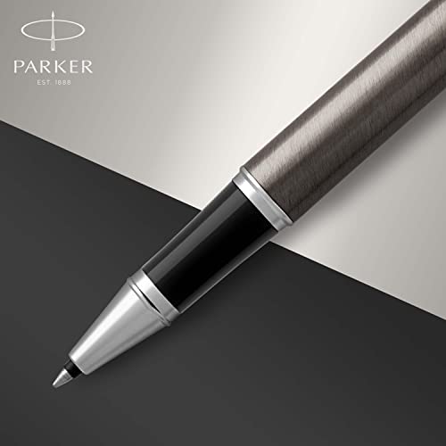 Parker IM - Bolígrafo Roller, Blíster Paquete, color Marrón (Dark Espresso Chrome trim)
