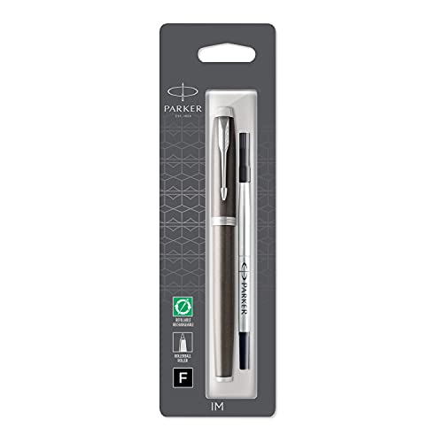 Parker IM - Bolígrafo Roller, Blíster Paquete, color Marrón (Dark Espresso Chrome trim)