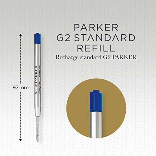 Parker Quinkflow recambio para bolígrafo de punta mediana, azul, paquete de 2