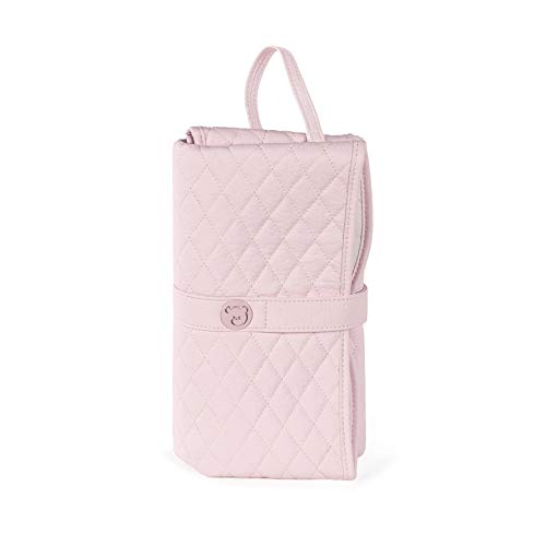 Pasito a Pasito. Cambiador para Bebé Portátil María. Formato plegable, cómodo, ideal para cambiar a tu bebé donde sea. Eco-leather tipo vacuno Color Rosa. Medidas 48 X 71 X 1 cm.