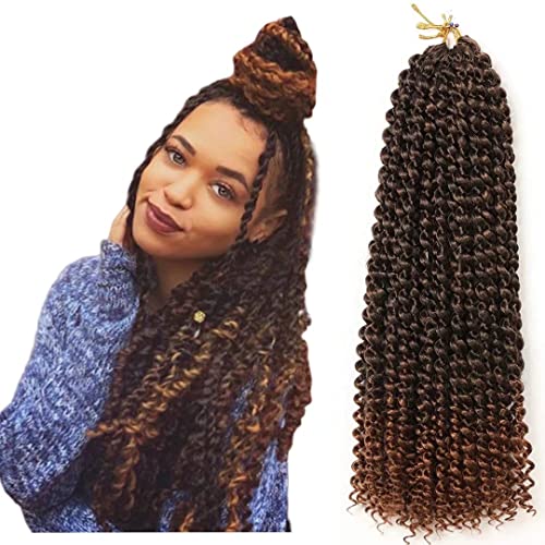 Passion Twist Hair, 7 paquetes de pelo de ganchillo con ondas de agua de 18 pulgadas para cabello largo y bohemio, trenzado de cabello YDDM Passion Twist Crochet Hair Extensiones de cabello sintético