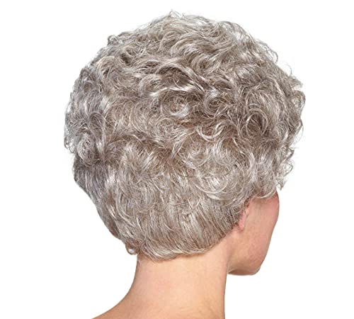 Peluca Corta, Pelo Corto Esponjoso Y Pelo Rizado Pelucas Para Mujeres Cabello Humano, Cabello De Uso Diario Natural Adecuado Para Mujeres Y Niñas De Mediana Edad Y Ancianas
