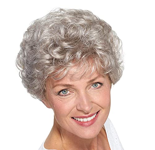 Peluca Corta, Pelo Corto Esponjoso Y Pelo Rizado Pelucas Para Mujeres Cabello Humano, Cabello De Uso Diario Natural Adecuado Para Mujeres Y Niñas De Mediana Edad Y Ancianas