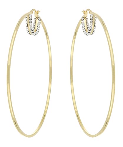 Pendientes redondos de oro con Swarovski Yellow60