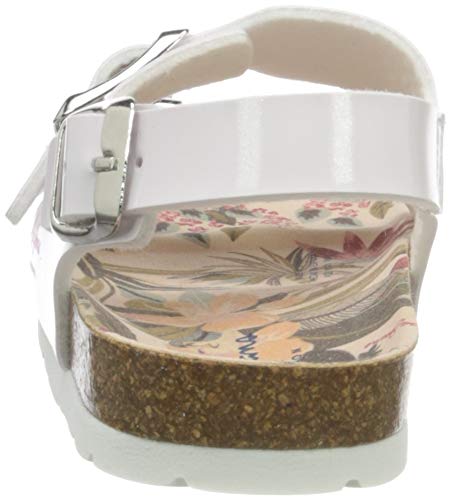 Pepe Jeans London Bio Basic Buckles Kids, Sandalia, 800 Blanco, 24 EU