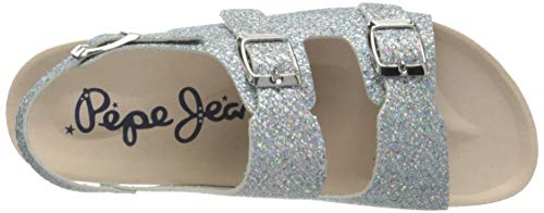 Pepe Jeans London Bio Basic Glitter, Sandalia, 918Metall, 37 EU