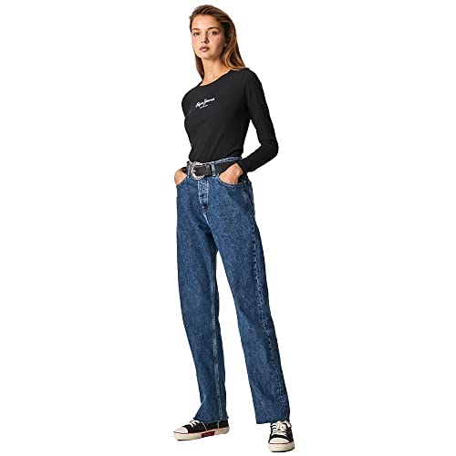 Pepe Jeans NEW VIRGINIA LS PL502755 Camiseta para Mujer, Negro (Black 999), Medium