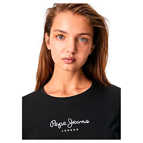 Pepe Jeans NEW VIRGINIA LS PL502755 Camiseta para Mujer, Negro (Black 999), Medium