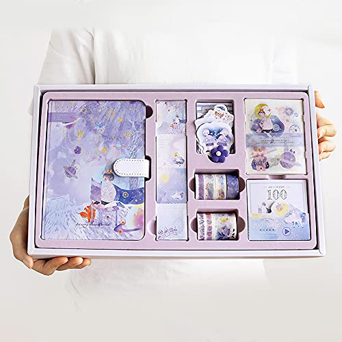 Pequeño príncipe Azul Diario Set 147 piezas: Cuaderno Morado con DIY Bullet Journal Accesorios, Creativo Papelería Set de Regalo para Niñas, Niños, adolescentes y estudiantes