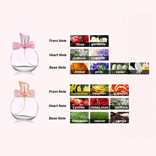 Perfume en Spray para Mujer, Juego de Perfume Femenino Fragancia Floral Elegante Spray de Perfume de Larga Duración para Mujer Oro Rosa, Regalo para Niñas Y Mujeres