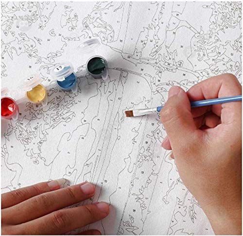 Pintar por Numeros Adultos Calle Romantica Cuadros por Numeros Pintura por Numeros Para Adultos Niños Principiantes DIY pintar Cuadros por Numeros Pigmento Acrílico, Sin Marco40 x 50 cm