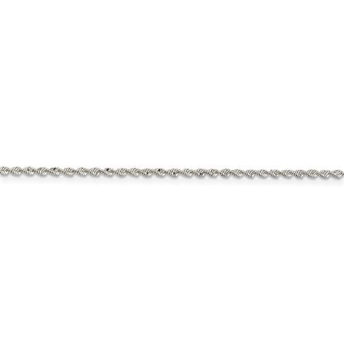 Plata de ley de 1,65 mm collar de cadena de espiga de trenzado - cm 45,72 - JewelryWeb