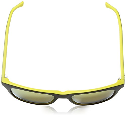 Police Hot 1 Gafas de Sol, Semi Matt Black & Yellow Frame/Gold Mirror Lens, 53 Unisex