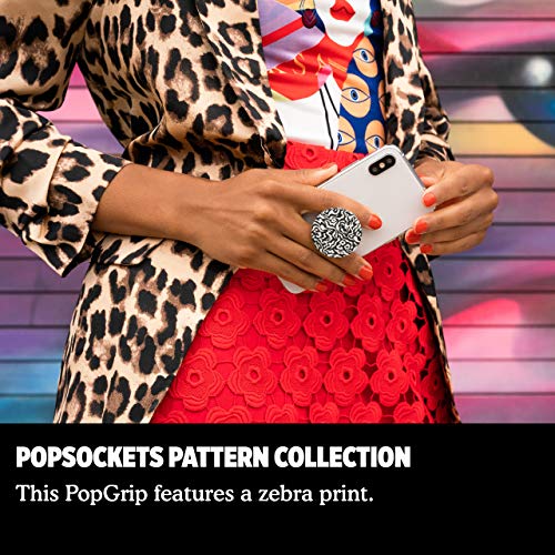 PopSockets PopGrip - Soporte y Agarre para Teléfonos Móviles y Tabletas con un Top Intercambiable - Zebra Melt