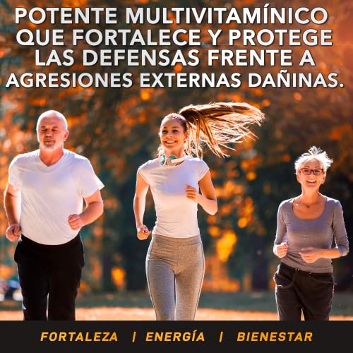 Potente Multivitamínico | Vitaminas, minerales y oligoelementos Esenciales | Multivitaminas para hombre y mujer | Aumenta y protege las defensas | Aporta energía y vitalidad | 60 comprimidos